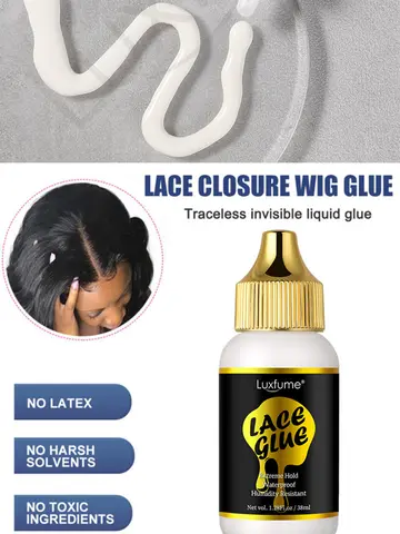 38ml Lace Glue Gel for Wig Stalling,Waterproof Wig Hair Adhesive,Unisex Durable Adhesive for Hair Accessories For All Hair Types