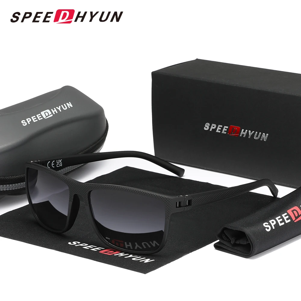 Speedhyun óculos de sol polarizados da moda, masculino, feminino, anti-uv400, pesca, condução, óculos de sol confortáveis