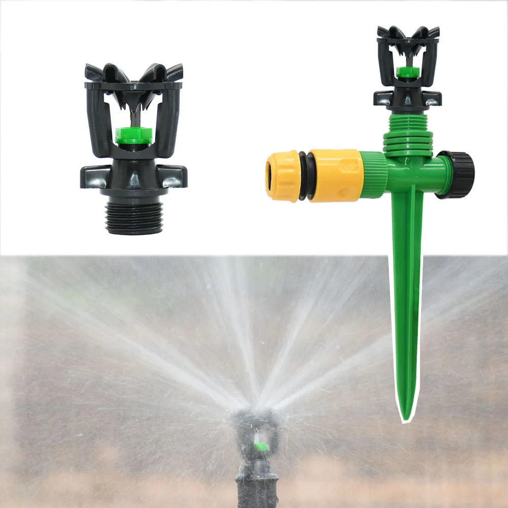 1/2 Inch Garden Rotating Water Sprinkler Fixed Stems Holder Water Sprinkler Spike Support Spray Nozzle for Watering & Irrigation