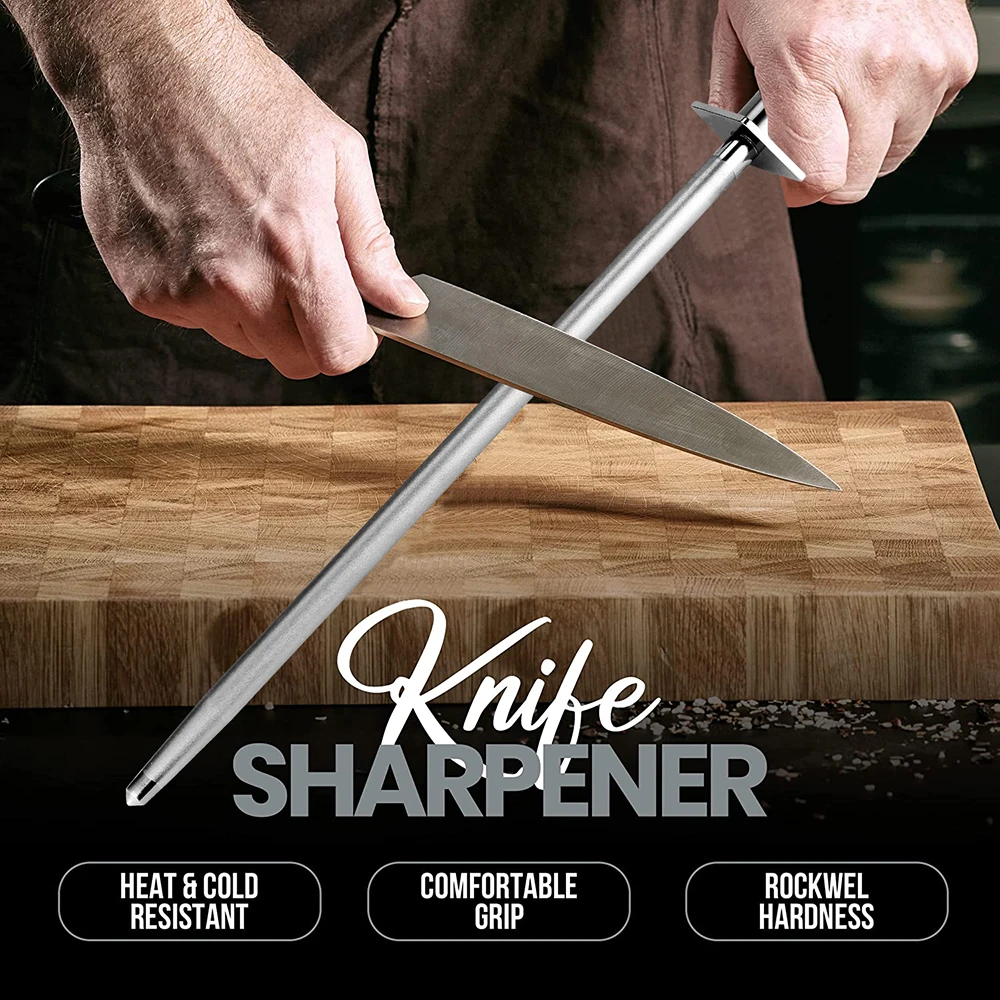 Professional Diamond Knife Sharpener 12 inch Color Wood Handle Handheld Kitchen Knife Sharpener Knife Fast sharp for All Knives