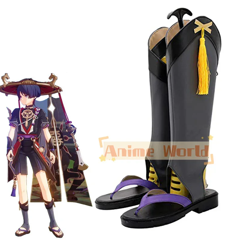Genshin Impact Scaramouche Graue Schuhe Cosplay Stiefel Halloween Karneval Stiefel Nach Maß