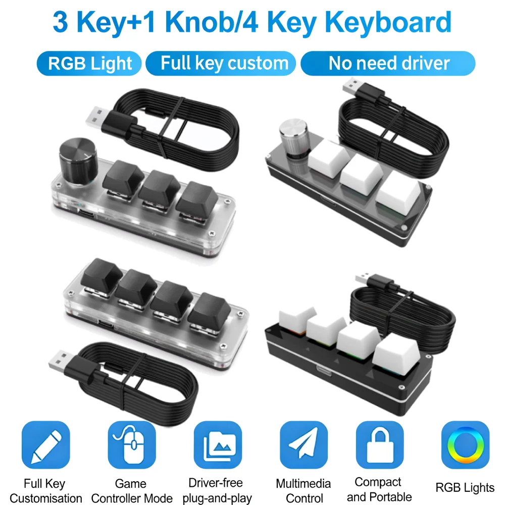 3Key 1 Knob/4Key Cu…