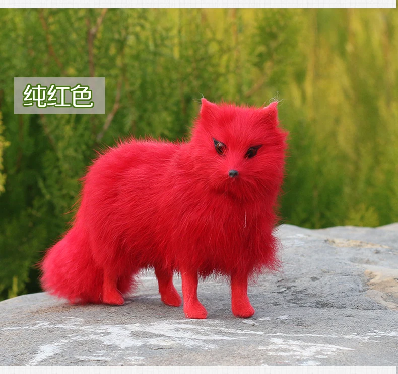 

new simulation plastic&fur red fox model Ornaments fire-fox Home Decoration Desktop Gift about 18x12cm p2917