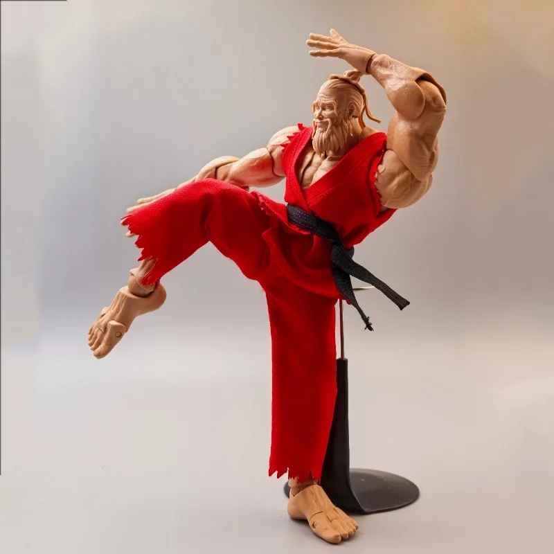 【Nur Kleidung】1/12 Street Fighter Ryu Ken Taekwondo Judo-Trainingsanzug, Weste, Hose, Gürtel-Set für 6-Zoll-Actionfiguren, Romankey-Körper – Detail 4