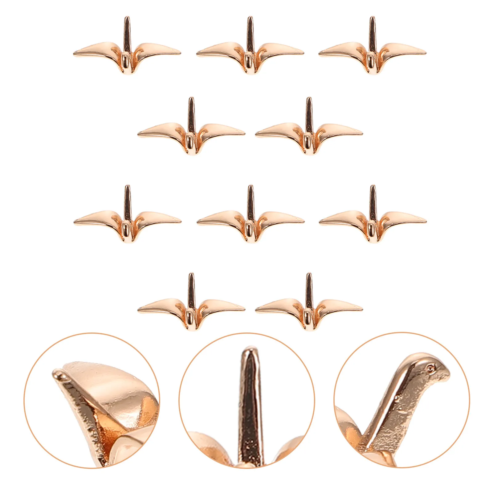 

10Pcs Premium Copper Origami Crane Charms DIY Hairpin Making Craft Supplies Headdress Necklace Pendant Decorative Hair Clip