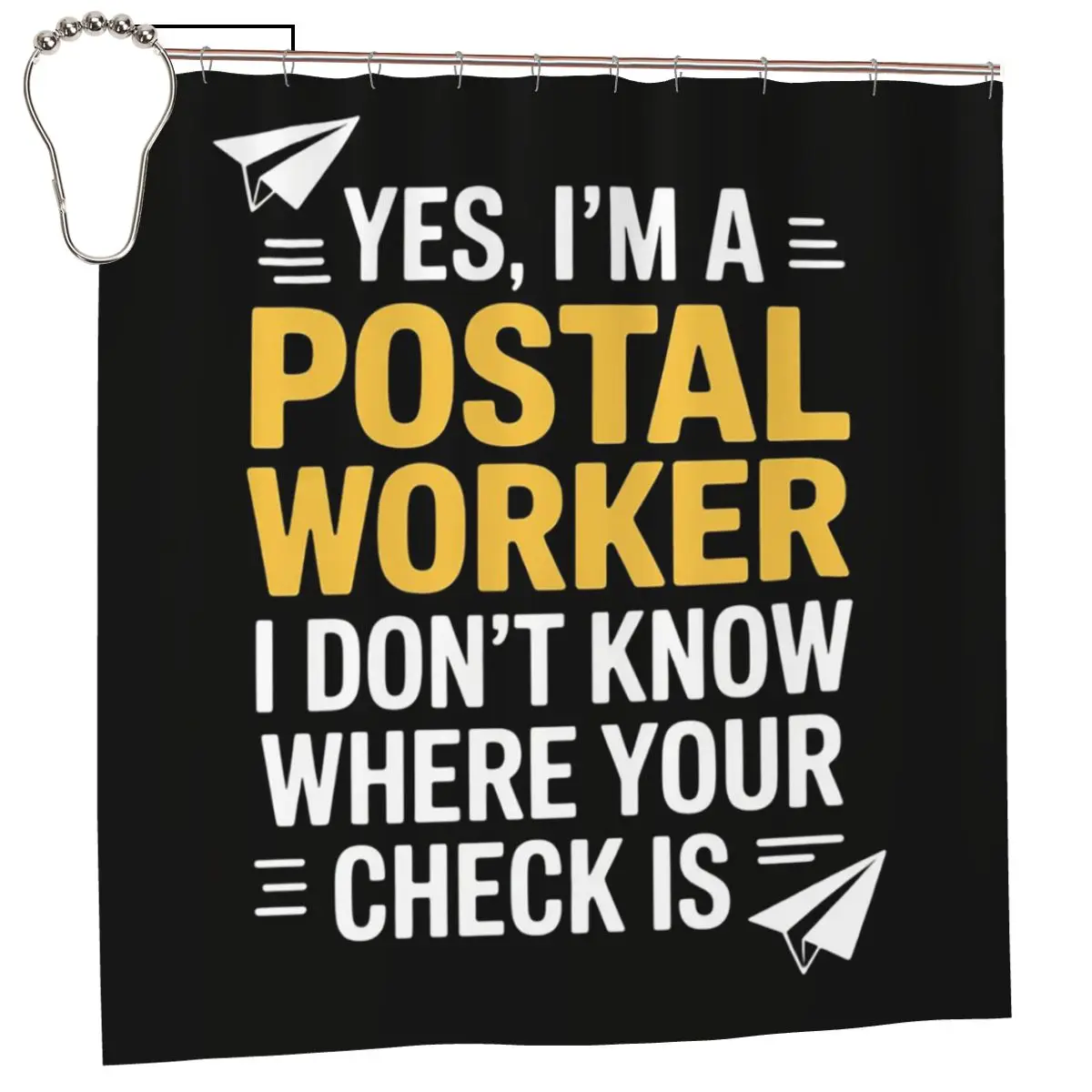 Yes I'm A Postal Worker - Postman Mailman Mail Carrier Shower Curtain Bathroom Polyester Waterproof Bath Curtains with Hooks