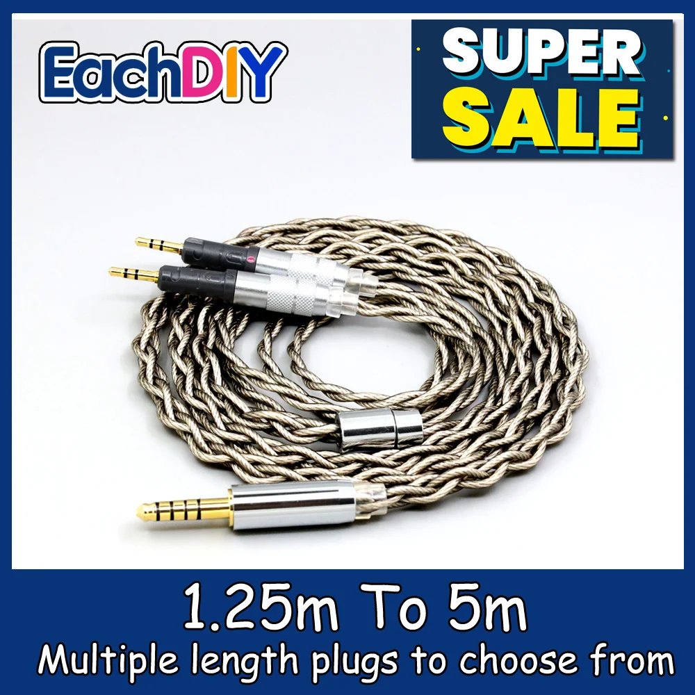 99% Pure Silver + Graphene Silver Plated Shield Earphone Cable For Audio-Technica ATH-R70X headphone LN008025