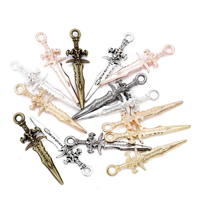 30Pieces Mini Swords Charm Necklace Pendant Handmade Jewelry Accessories Perfect for Jewelry Making and Crafting Dropship