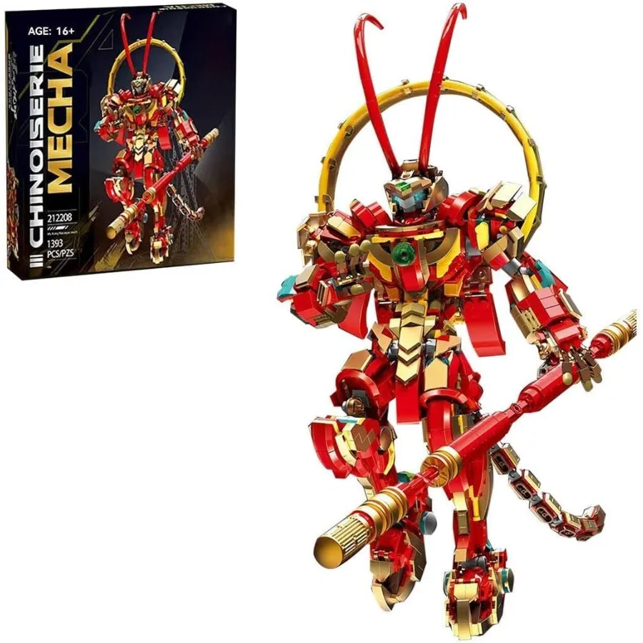 

MOC China Chic Mecha Monkey King General Chinoiserie Model 1393PCS Collectible Mecha Toy for Adults Christmas Birthdays Gift Me