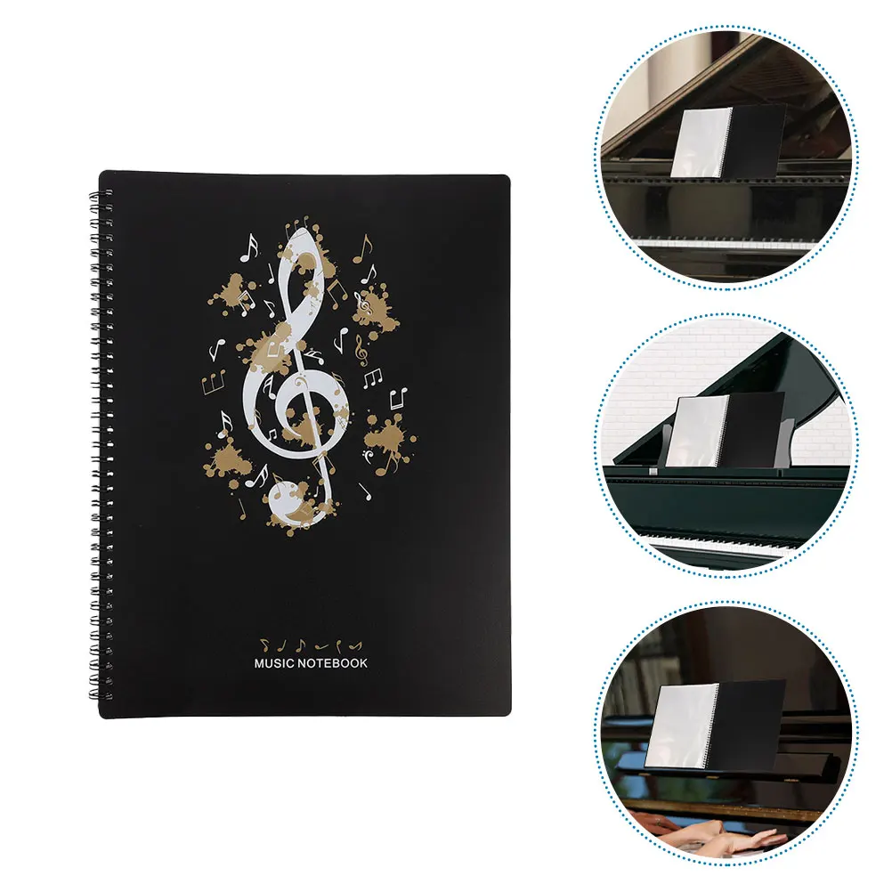 

2pcs Binder Organizer Sheet Music Book Thickened Transparent Inserts Durable Storage for Band Musicians Flat