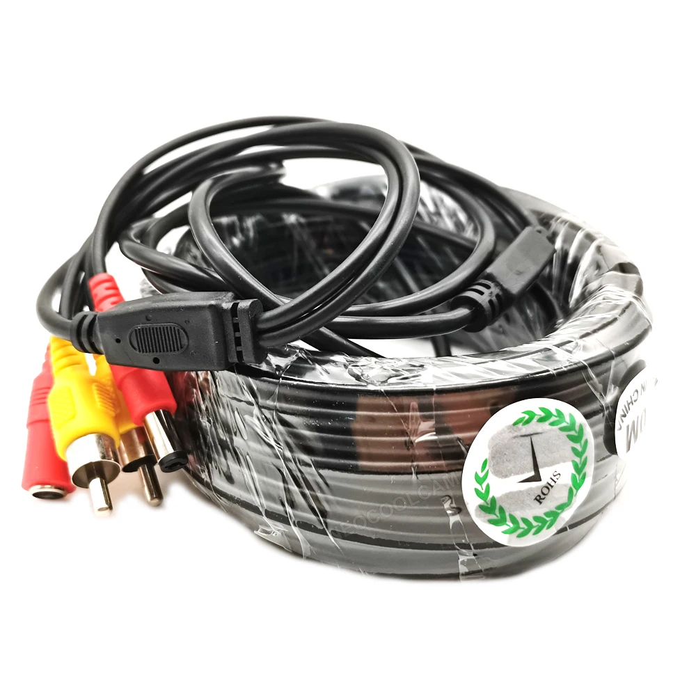 NEOCoolcam 5M/10M RCA Video AV DC Power Cable Audio Video Extension Cables For AHD CVI TVI Analog Security DVR Camera