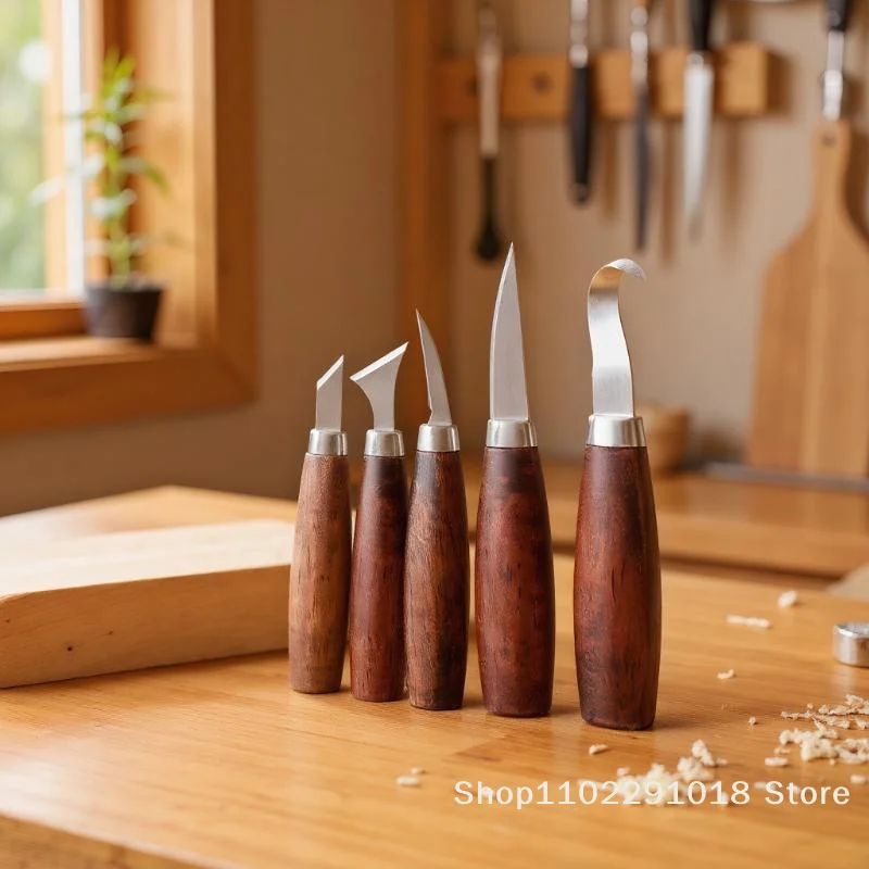 practical5pcs Tools For Wood Carving Chisel Woodworking Cutter Hand Tool Set Wood Carving Knife DIY Peeling Woodcarvinghousehold
