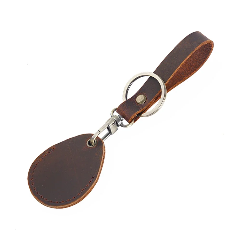 

Crazy Horse Leather Key Holder Housek eeper Key Chain Access Key Wallet Entrance Guard Card protecter