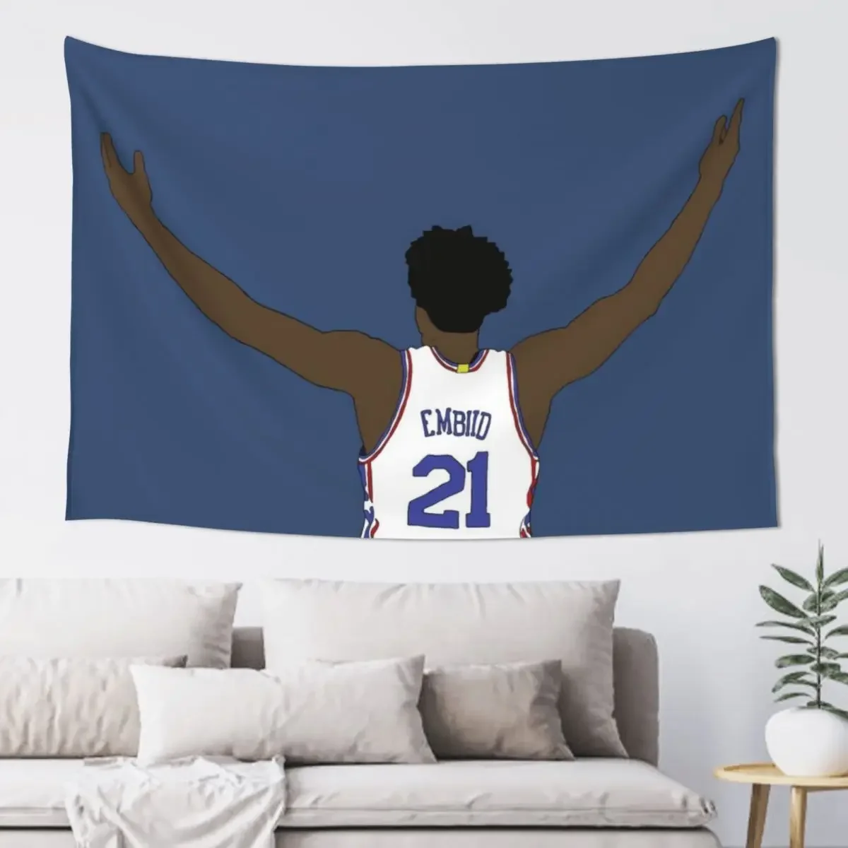 

Joel Embiid Embrace The Crowd Tapestry Japanese Room Decor Home Decor Accessories Tapestry
