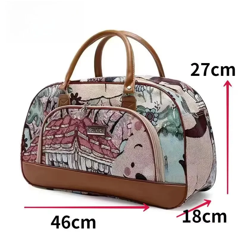 MINISO Winnie Bear New Women\'s Travel Bag Luxury Brand Portable Travel Bag Cartoon Large Capacity High Quality Neutral Handbag