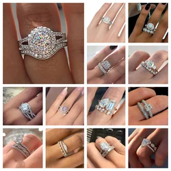 2026 New Fashion Set Women's Ring Style Personality Oval Cubic Zirconia Wedding Party Elegant Handicraft Wholesale