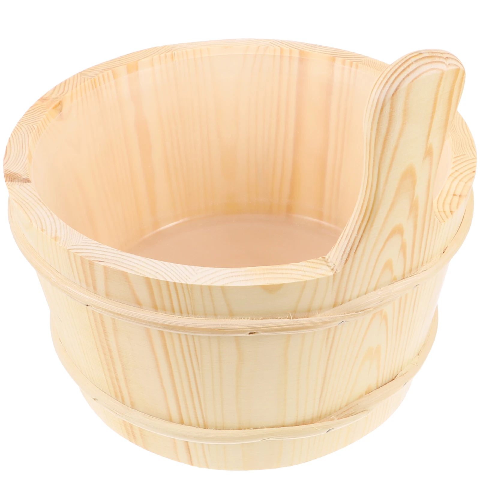 

Outdoor Sauna Wooden Barrel Set With Handle Take Bath Preventing Cracking Hot Bucket