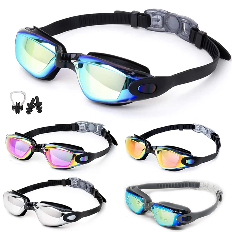 Swimming Goggles for Men Women Swim Glasses Anti-fog UV Protection Waterproof Silicone Adjustable Adults Pool Diving Eyewear