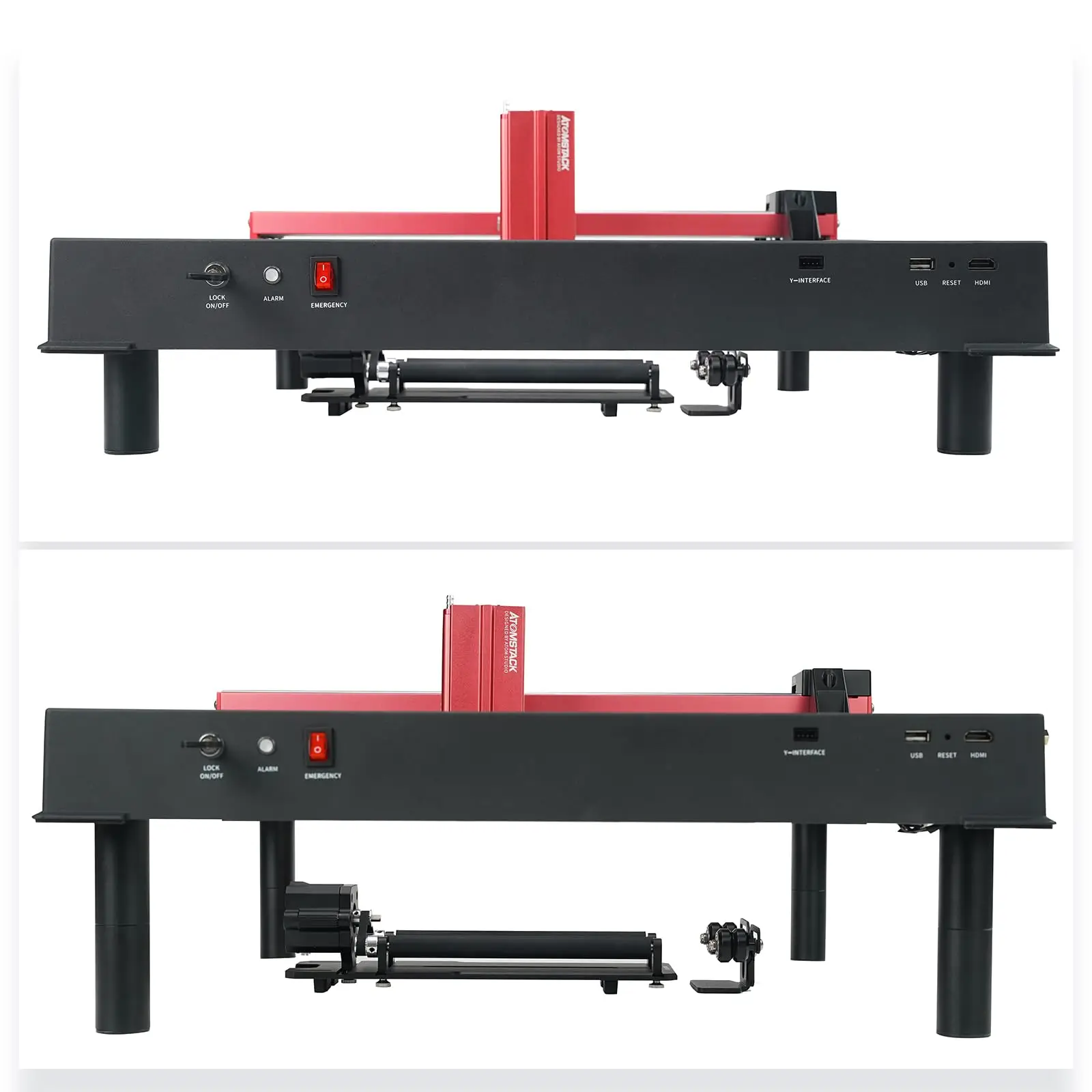 Imagem -04 - Gravador a Laser Elevado com Atomstack Gravação h1 Faca de Corte Barbeador Base Alta Altura 12 Polegada 60 mm a6 A12 A24 Pro Pacote 8