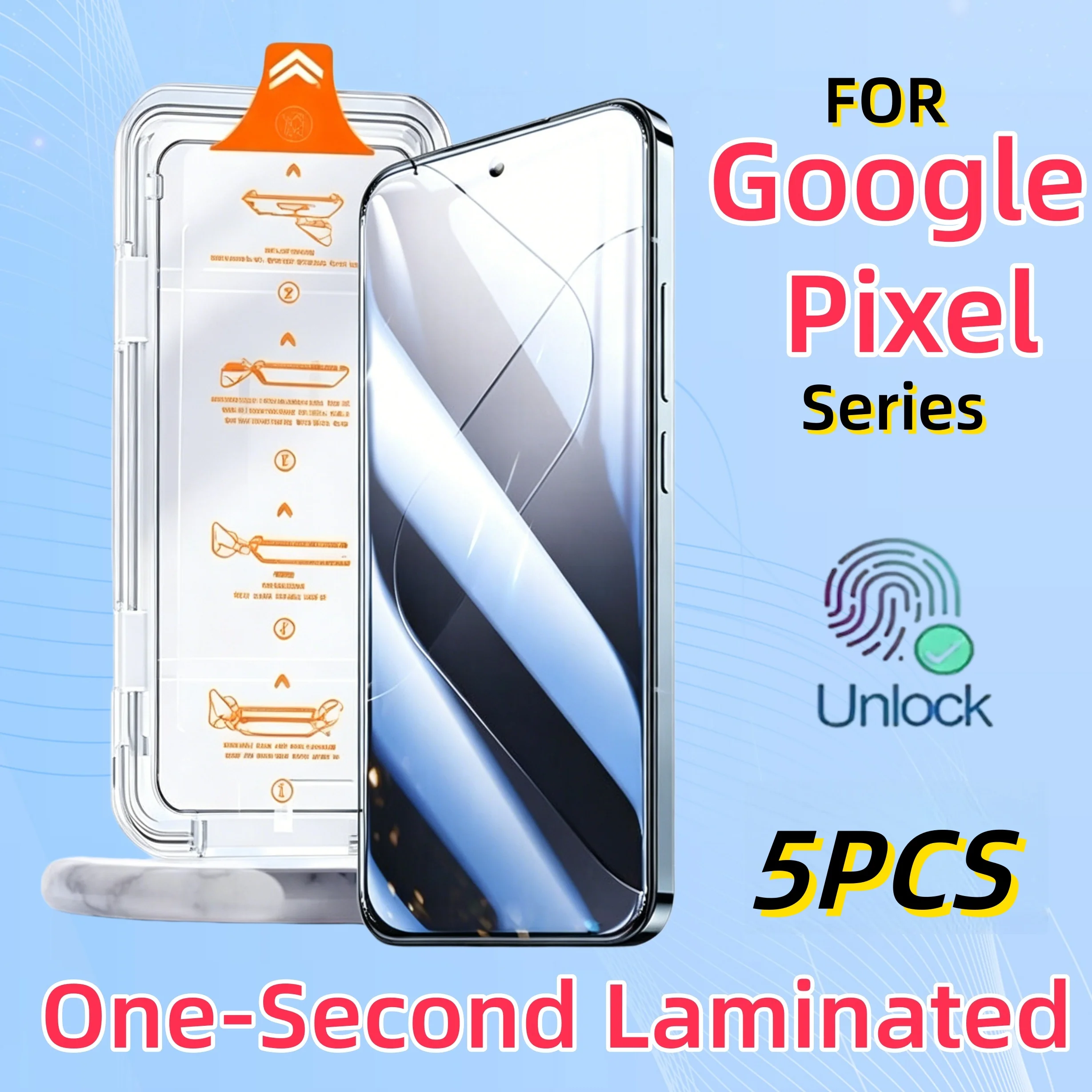 

5Pcs Google Pixel Tempered Glass Screen Protector for 10 pro 10a XL 9 8 8a 9a 6a 7a 7a 5G - Fingerprint Dust-Free Accessories