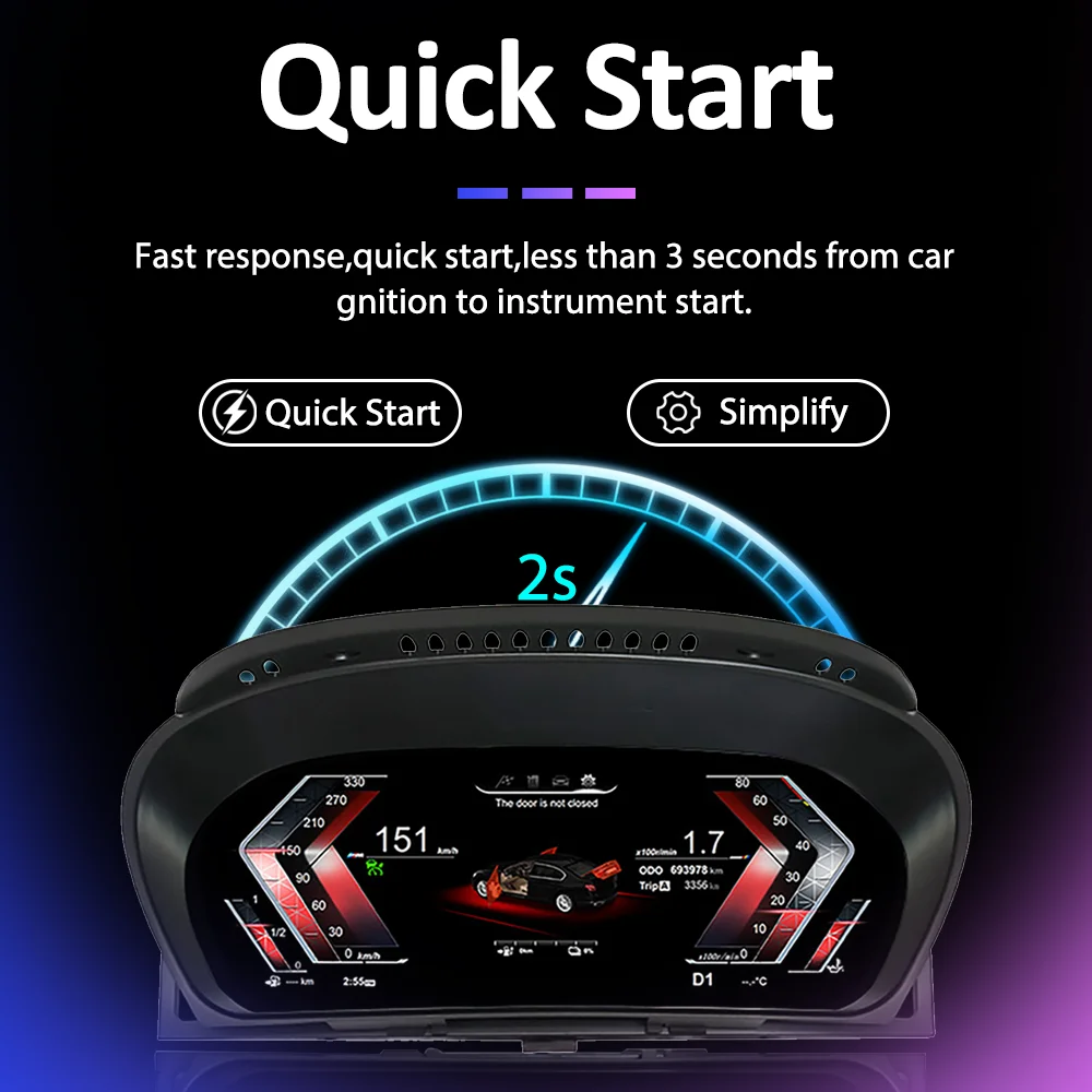 Panel de Instrumentos Digital para BMW X1 X2 F39 F48 F49 años 2016-2020, Panel de Instrumentos Virtual, Velocímetro 3