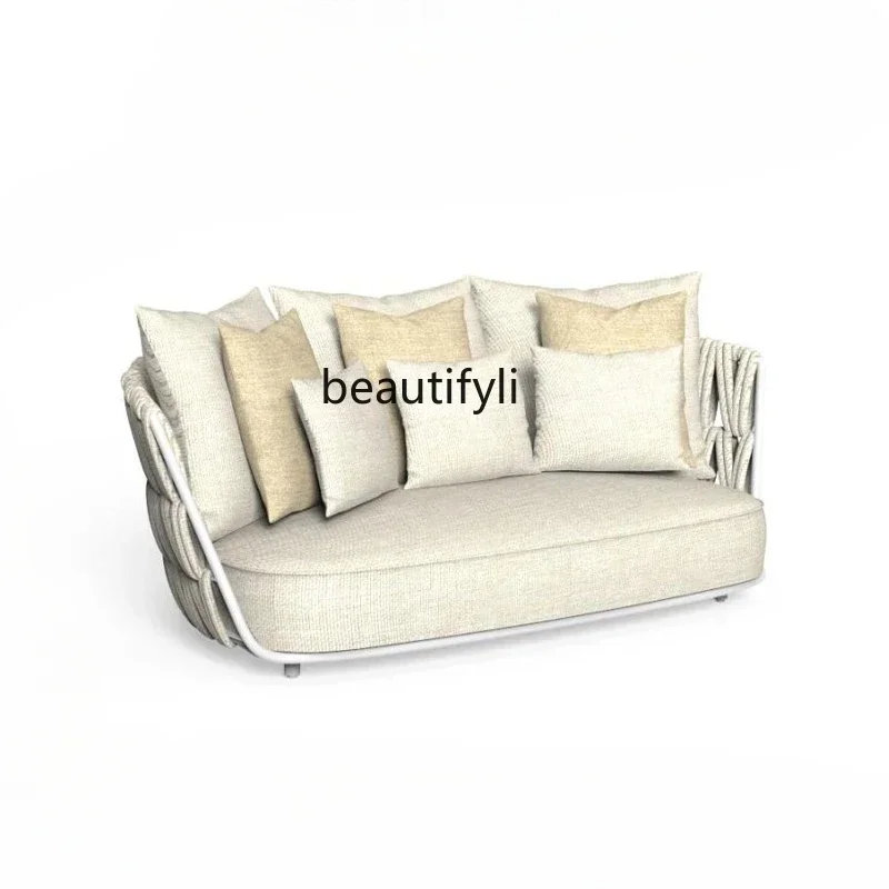 

Outdoor Sofa Vine Weaving Garden Leisure Waterproof Sunscreen Chair Furniture Aluminum Alloy Garden Outdoor Combinat