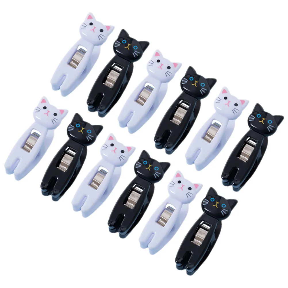 

12Pcs Cute Memo Clips Cat Note Clips Multi-Functional Plastic Clip for Notes Photos Clothes Decorative Stationery Office Home