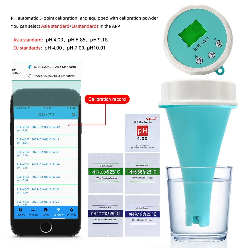 6 in 1 Smart Floating Swimming Pool Water Analyzer APP Online Monitor Water Quality Test Meter BT Water Quality Detector