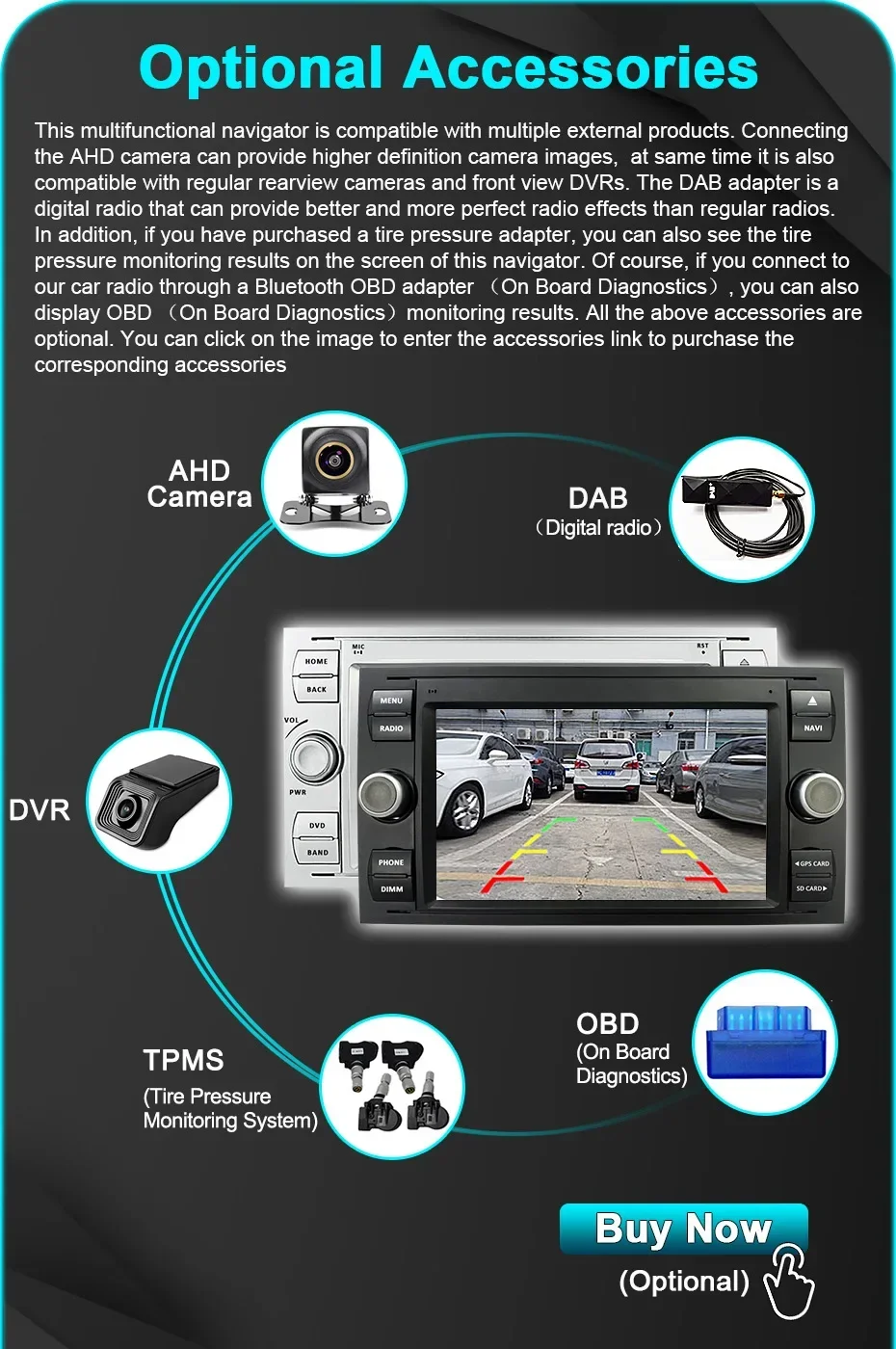 Kabelloses Carplay Android 14 Auto-Radiobildschirm für Ford Focus Mondeo C-MAX S-MAX Galaxy II Kuga Fiesta Fusion Kuga Mondeo Galaxy 2 2 Din Autoradio Multimedia-Player GPS Bluetooth WIFI 4G LTE – Detail 21
