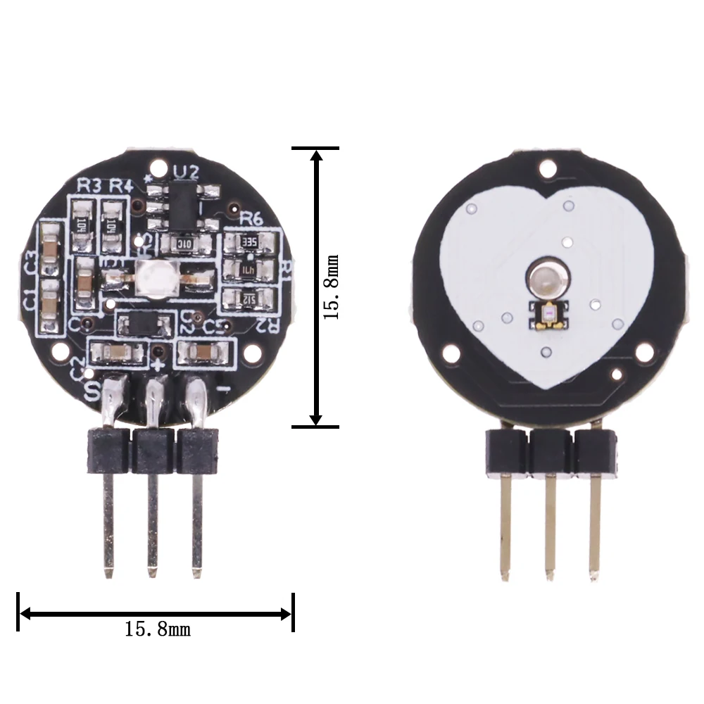 Pulse Heart Rate Sensor Module DC 3.3V 5V for Arduino Compatible With Bluetooth Development Pulsesensor With Fitting Diy Kit