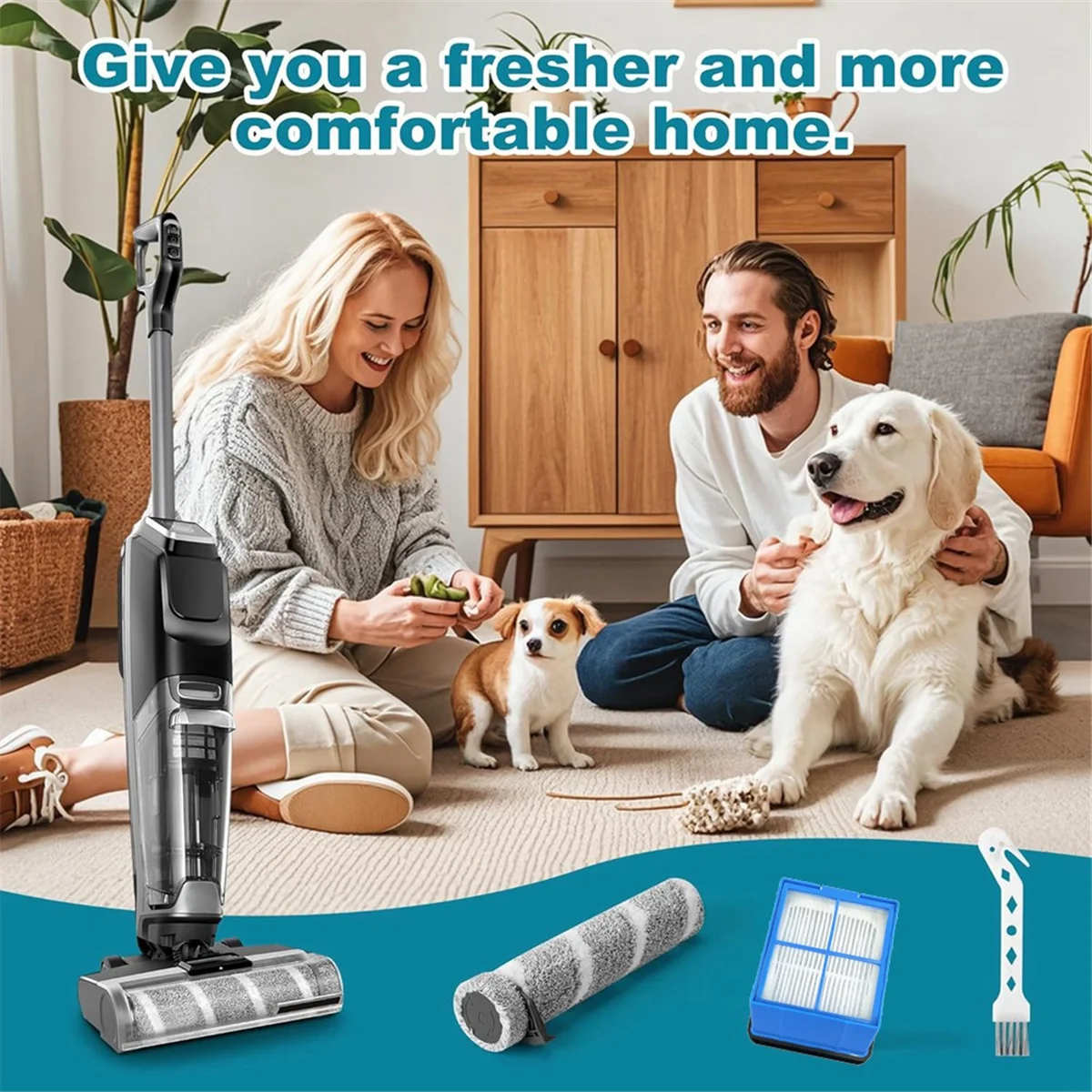 

A04V 3930F 3933 3930 Brush Roll Filter Replacement Set for OmniForce Edge Hard Floor Cleaner Wet Dry Vacuum