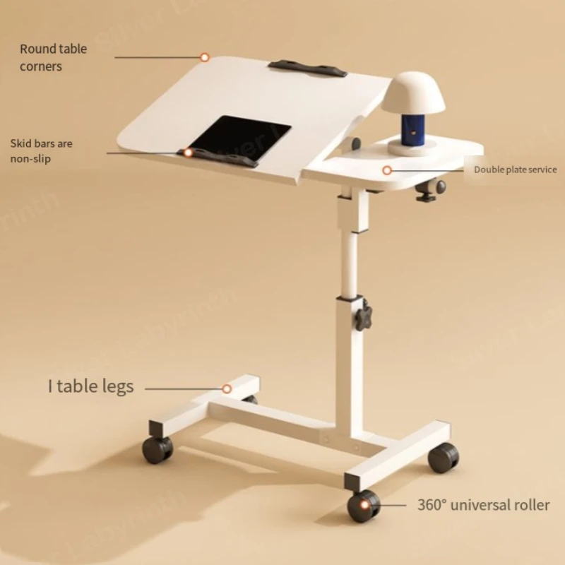 Folding computer desk bracket Floor-to-ceiling reading reading puzzle rack Lazy simple lifting movable bedside table