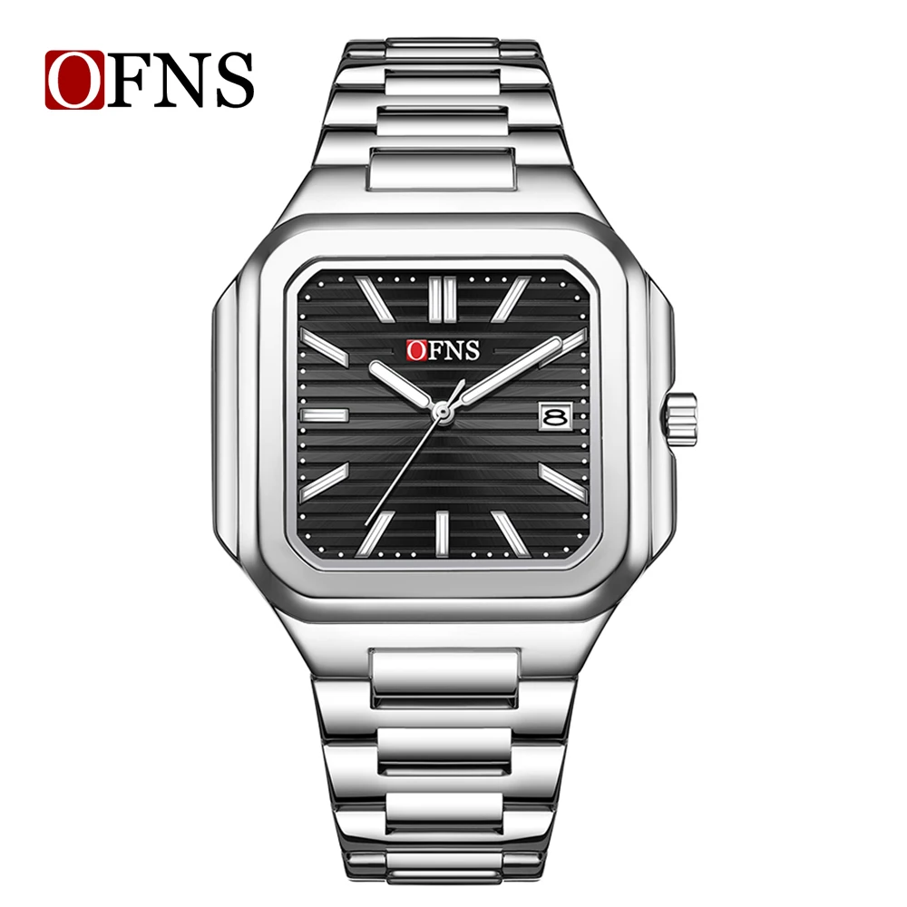 2026 Ofns Brand 1650 Casual Fashionable Men's Quartz Watch Military Sports Waterproof Automatic Date Luxury Full Stainless Steel