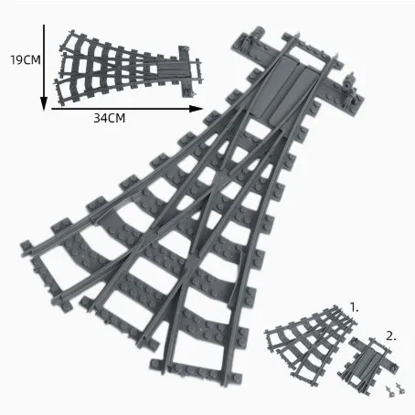 مدينة قطار المسار الملحقات اللبنات أجزاء فضفاضة القضبان مستقيم/منحني/متشعب طفل لتقوم بها بنفسك الجمعية MOC الطوب اللعب #2