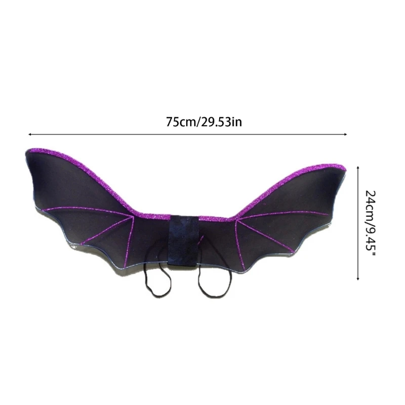 Halloween vleermuisvleugels voor kinderen, glitter vleermuisvleugels cosplay vleermuisvleugelkostuums Halloween cosplay voor