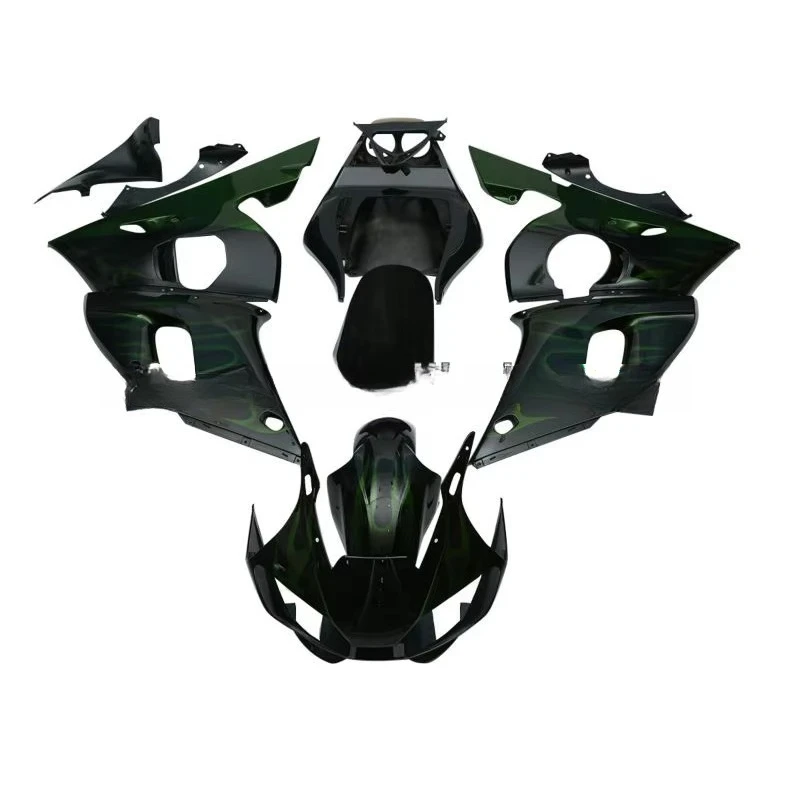 

TCMT XF-4062-17 Flame Green ABS Plastic Fairing Body Work Set for YZF R6 YZF-R6 98-02