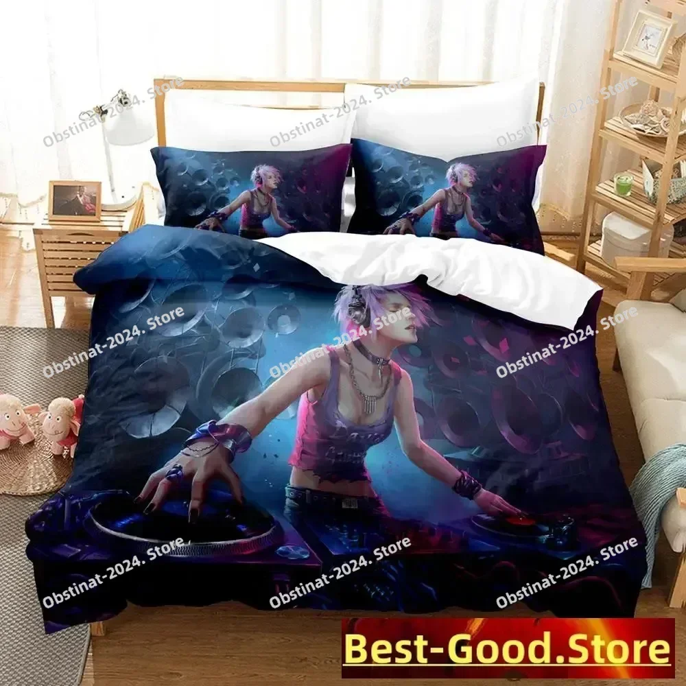 

2023 Personality Music DJ Rock Bedding Set Printed Bed Set With Pillowcase Bed Duvet Cover Single Double Queen Super King Size