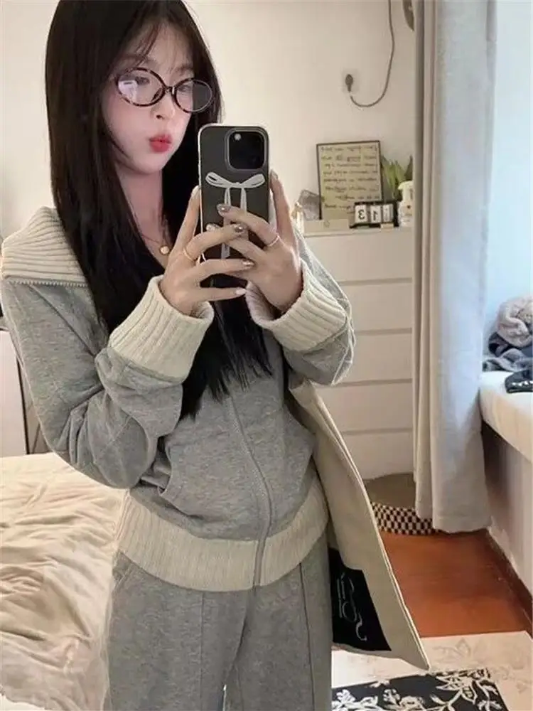 

Loose Casual Sportswear Set Women's Hoodie Jacket Sweatpants Two-Piece Set Trendy Brand Spring Autumn New Style Korean Version