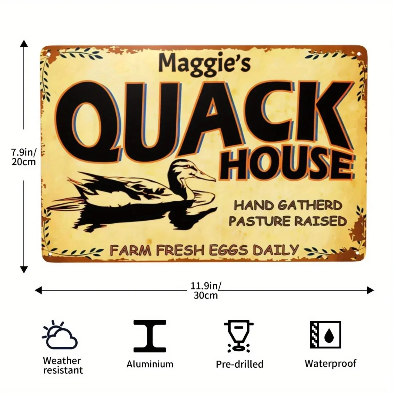 

Алюминиевая вывеска на тему дома Quack House, персонализированная настенная табличка для домашней комнаты (только декор)