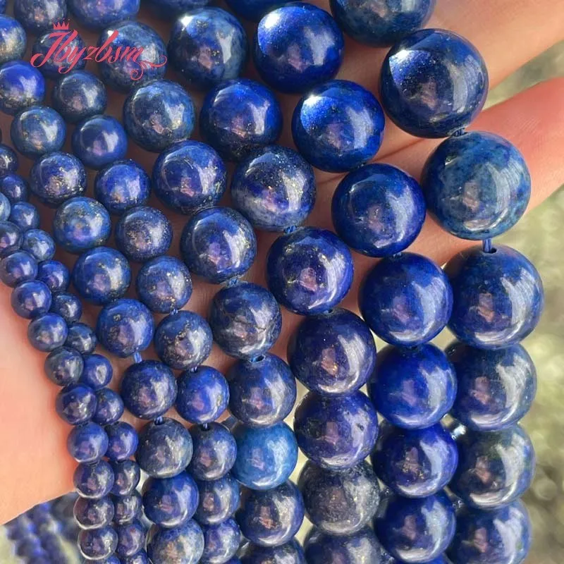 Natural Round Lapis Lazuli Stone Beads DIY Strand 7Inch/15Inch 4/6/8/10mm For Necklace Bracelet Jewelry Making