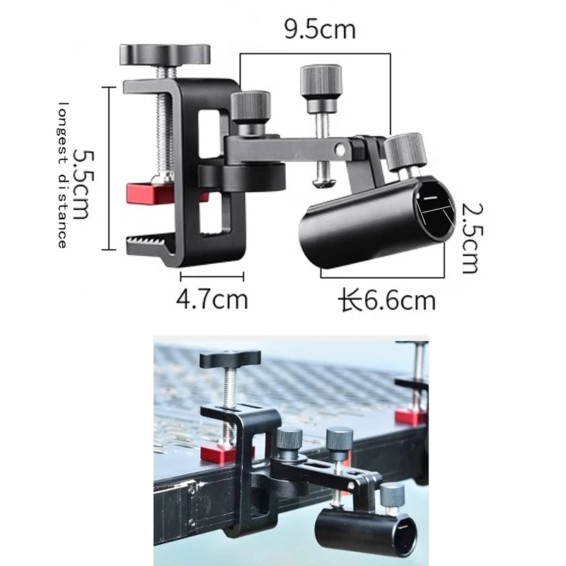 Fishing Rod Holder Fishing Platform Corner Turret Frame Light Stand Rod Table Clamp Fishing Rod Corner Frame Tube Fixing Clip