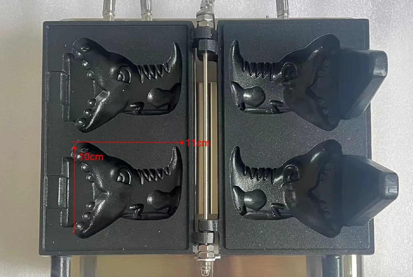 2 قطعة شكل التمساح الهراء آلة كهربائية مفتوحة الفم الدب نوع Taiyaki الآيس كريم الهراء صانع 1800 واط التجارية وجبة خفيفة بيكر #3