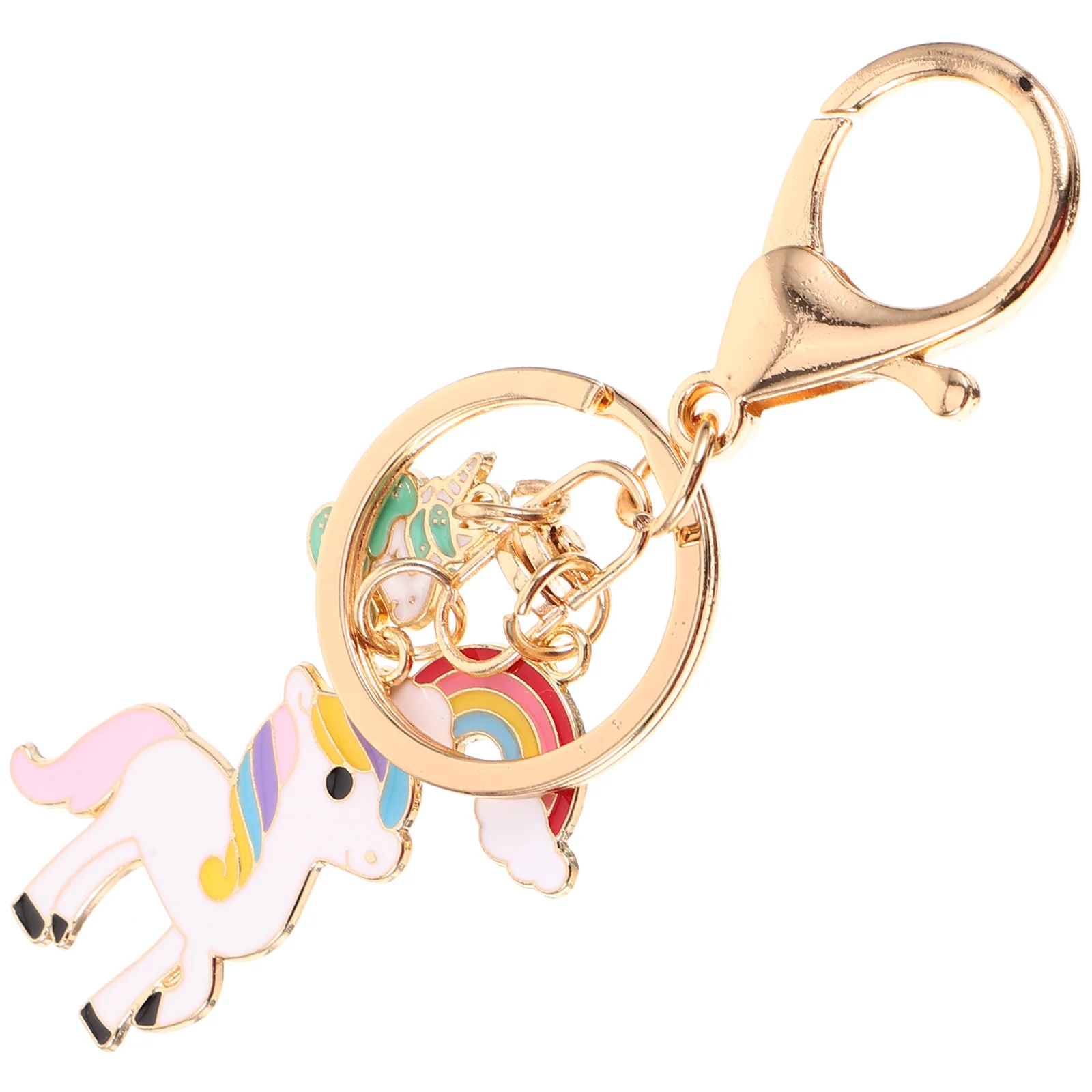 Unicorn Keychain Charm Keychains Purse Charms Lanyard Cute Keyring Backpack Pendant Jewelry Friendship for Keys Car