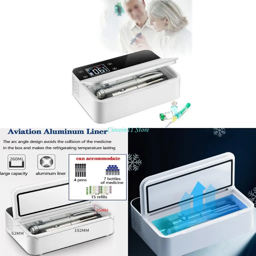 

Y1UB Medcine Cooling Case Portable Drugs Storage Box for Car Home Business Travel Use