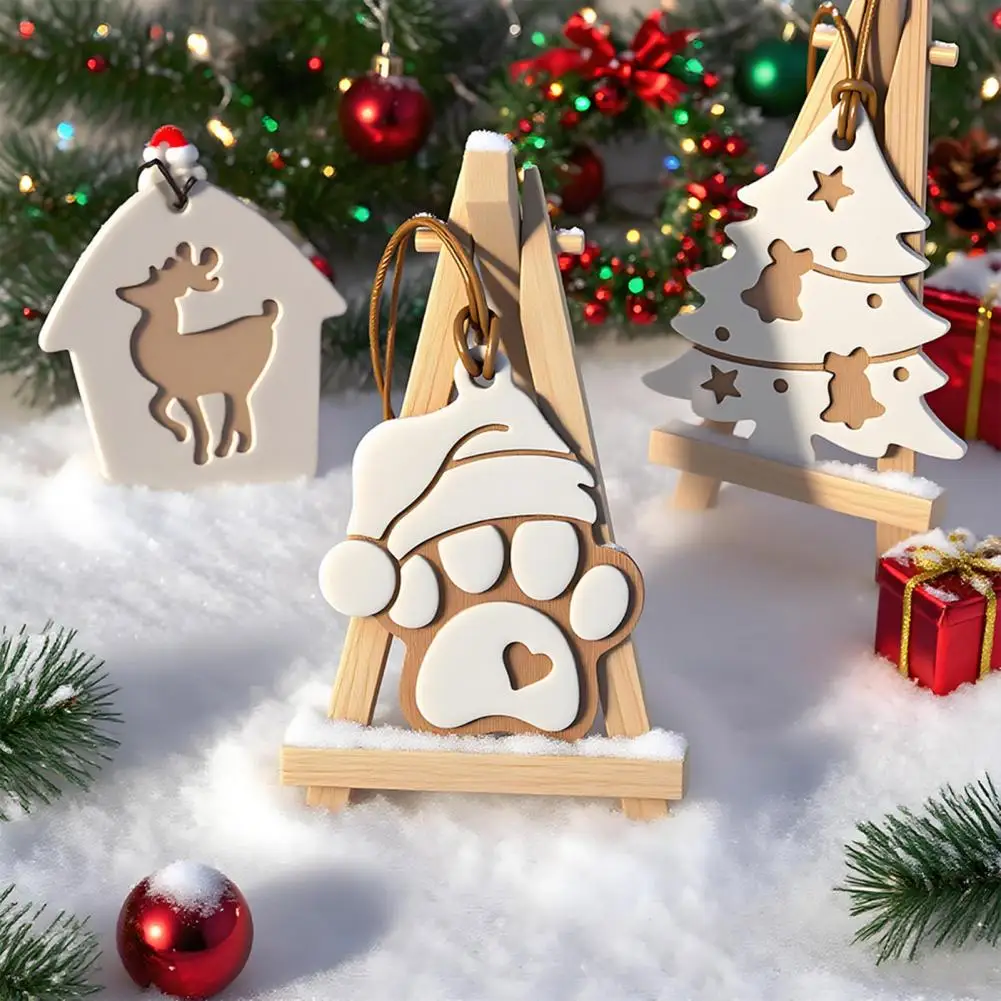 Christmas Ornament Set Glue Mold Decorations Christmas Silicone Resin Molds for Diy Ornaments Crafts Deer Santa Snowman Epoxy