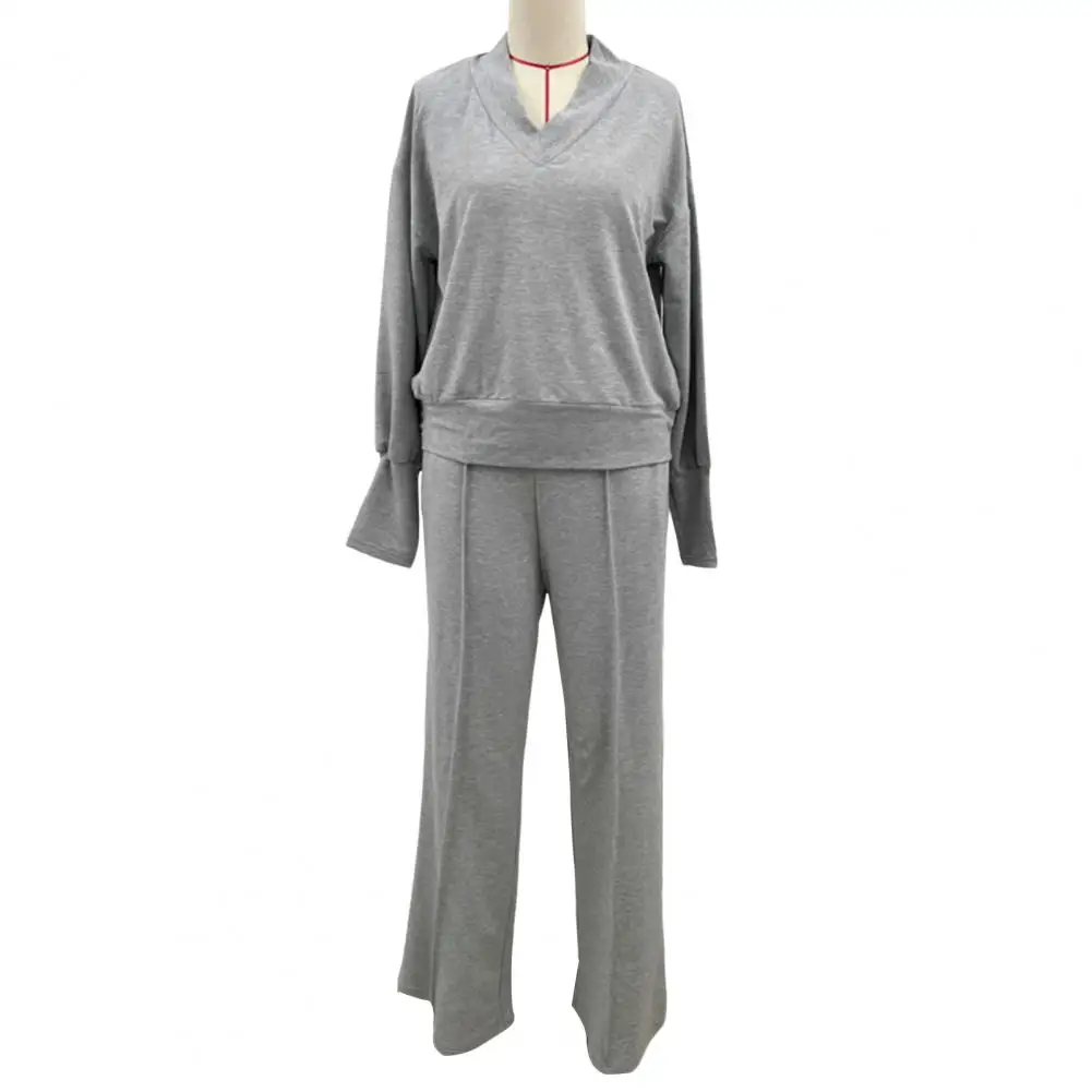 

Oversized Sweatshirt Pants Set Women Two-piece Casual Suit Loose Solid Color Tracksuit Set Wide for Fall Sport Outfit Casual