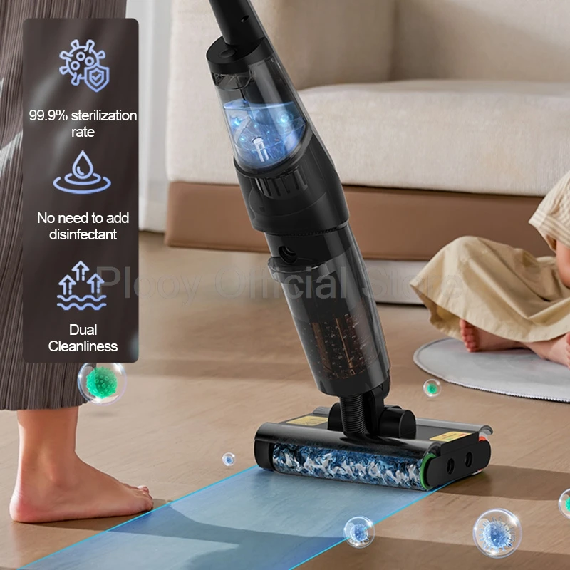 Wireless Vacuum Water Mop Cleaner Intelligent Home Appliance 2 Rolling Brush Suction/Wash/Mop Electric Floor Cleaning Machine