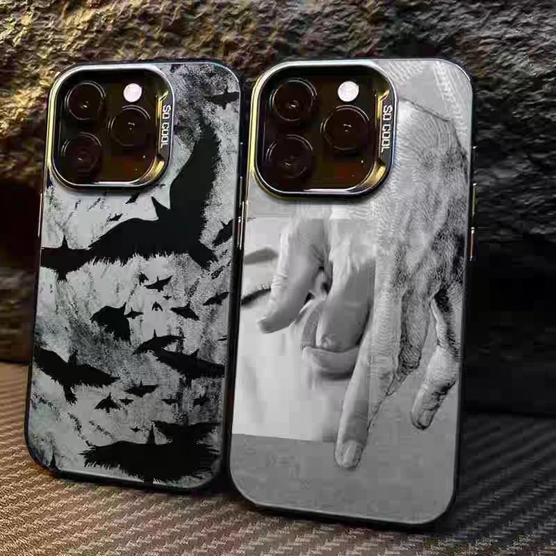 

for iPhone 17 Air 16 Pro Max 15 14 13 Plus 12 11 Phone Case Camera Protection TPU Bumper Anti-Shock for Male Female Trendy Skull