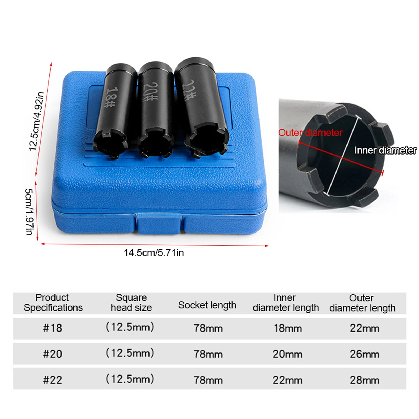 3個入り オートバイ クラッチナットリムーバー 18mm 20mm 22mm スターターディスク取り外しツール 四爪ソケットハンドツール スクーター修理用