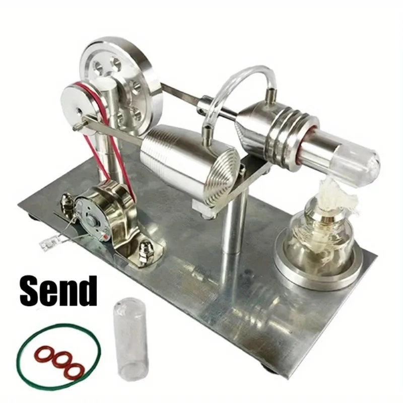 Air Stirling Engine Alternator Aluminum Alloy External Combustion Engine Physics Science Educational Collection Gift